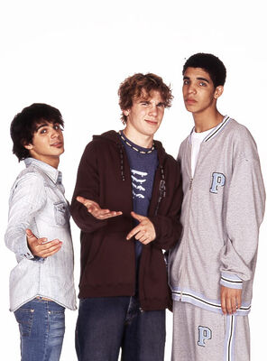Marco, Spinner & Jimmy – Season 3 Promo
Promotional photograph from Degrassi Season 3 featuring Marco Del Rossi, Spinner Mason, and Jimmy Brooks.
Keywords: Marco Del Rossi;Spinner Mason;Jimmy Brooks;Adamo Ruggiero;Shane Kippel;Aubrey Graham;Season 3;Promo;Degrassi;Degrassi The Next Generation;Trio;Promotional