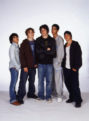 Marco, Spinner, Craig, Jimmy & Sean – Season 3 Promo
Promotional photograph of Marco Del Rossi, Gavin “Spinner” Mason, Craig Manning, Jimmy Brooks, and Sean Cameron from Season 3.
Keywords: Marco Del Rossi;Adamo Ruggiero;Spinner Mason;Shane Kippel;Craig Manning;Jake Epstein;Jimmy Brooks;Aubrey Graham;Sean Cameron;Daniel Clark;Season 3;Promo;Degrassi;Degrassi The Next Generation