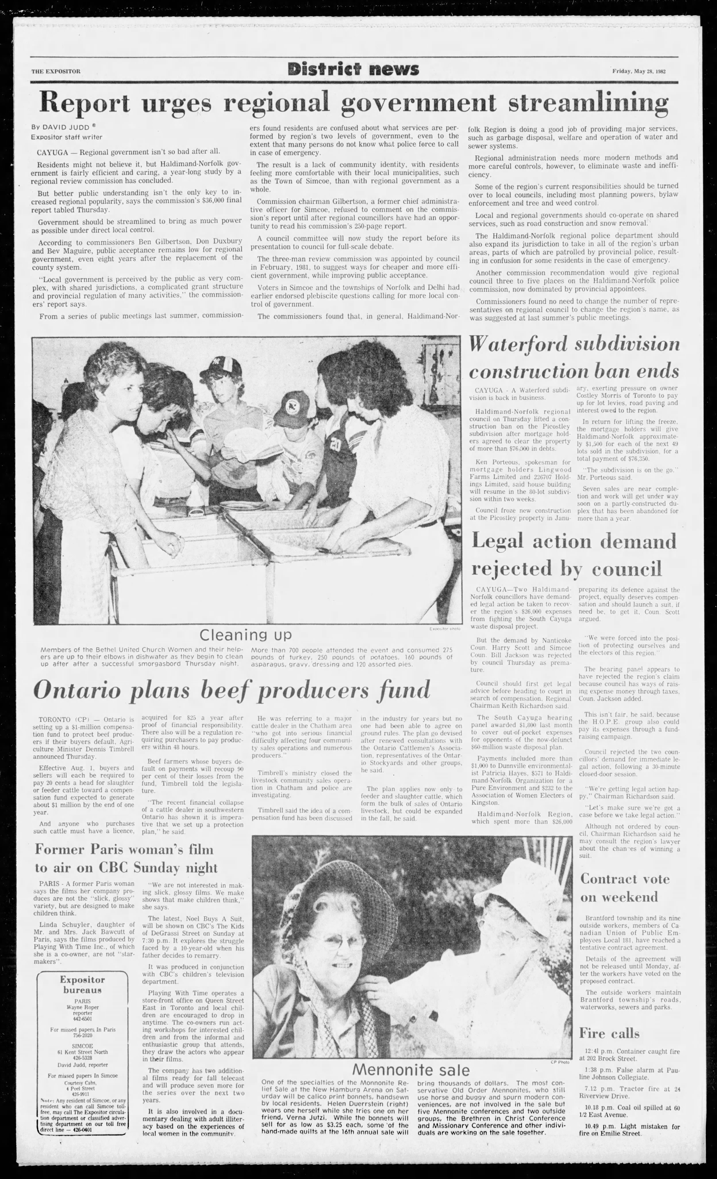 1000058919 The Expositor: Former Paris woman's film to air on CBC Sunday night (1982)