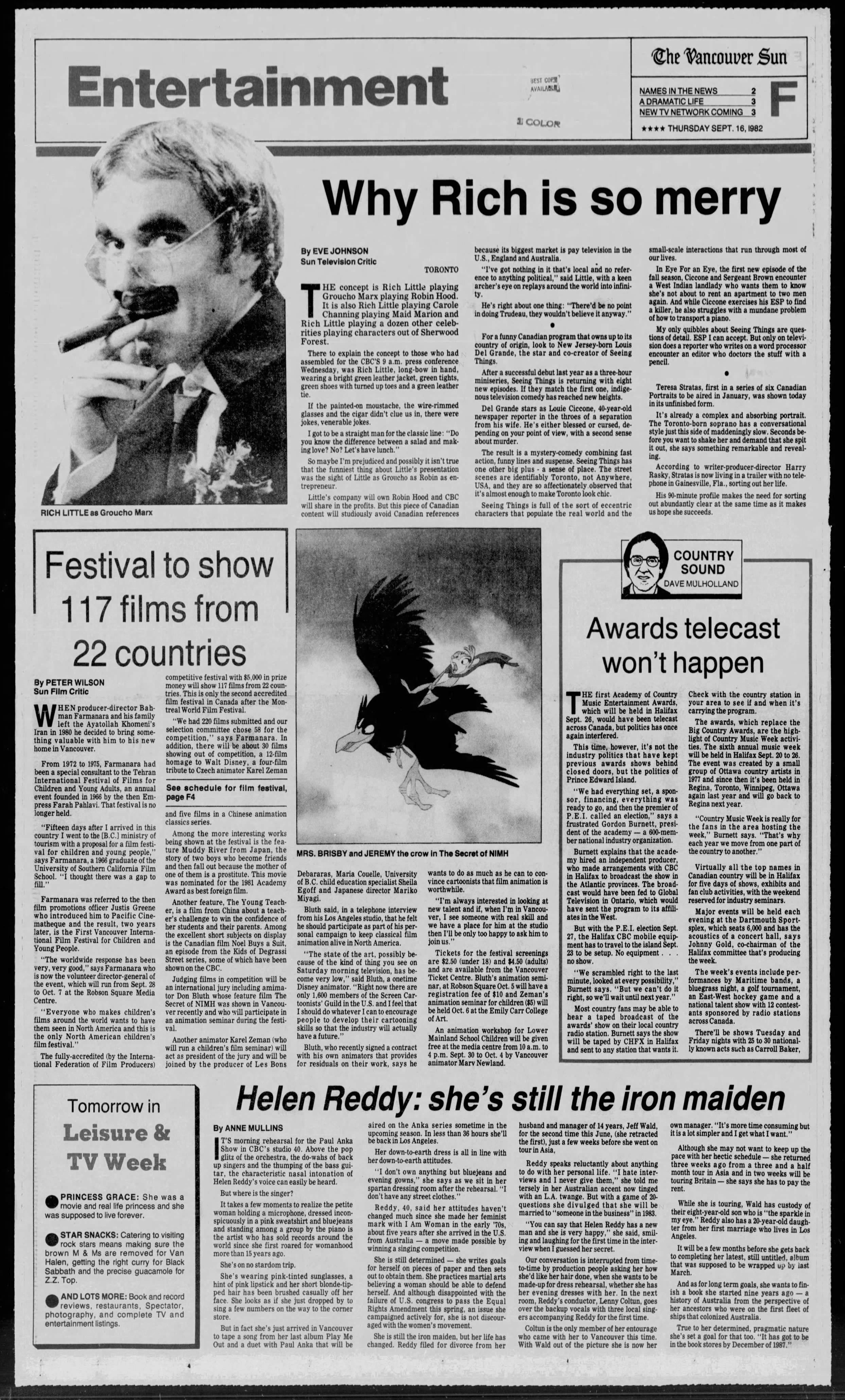 1000058921 The Vancouver Sun: Festival to show 117 films from 22 countries (1982)