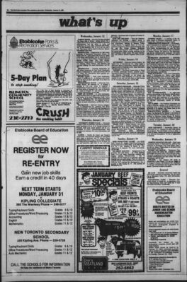 Etobicoke Guardian – Special Screening of The Kids of Degrassi Street
Listing from the Etobicoke Guardian dated January 12, 1983, announcing a children’s program at the Richview Library featuring a screening of The Kids of Degrassi Street. Part of a local community events calendar, the screening was scheduled for January 15 as family programming.
Keywords: The Kids of Degrassi Street;Etobicoke Guardian;1983;Richview Library;children’s programming;CBC;Canadian television;community events;Degrassi history