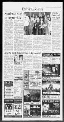 Red Deer Advocate — Students Rush to Degrassi.tv
Article from the Red Deer Advocate dated June 15, 2002, reporting on the launch of Degrassi’s virtual classroom, Degrassi.tv, and its expansion into the United States and Britain. The piece highlights the site’s interactive features, the involvement of Degrassi: The Next Generation cast members, and its role in connecting teens with resources like Kids Help Phone and Media Awareness Network.
Keywords: Degrassi.tv;Degrassi: The Next Generation;Red Deer Advocate;2002;Canadian television;interactive website;online community;CTV;teen drama;media coverage;press clipping