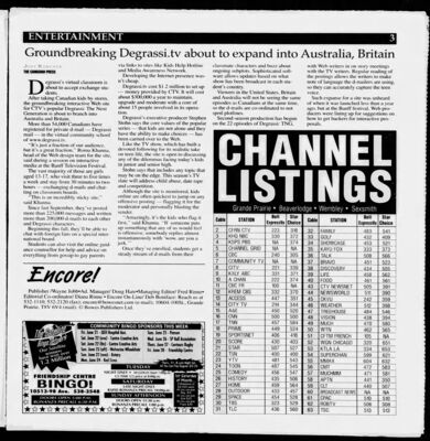 The Daily Herald-Tribune — Groundbreaking Degrassi.tv About to Expand into Australia, Britain
Article from The Daily Herald-Tribune dated June 20, 2002, covering the expansion of Degrassi’s virtual classroom, Degrassi.tv, into Australia and Britain. Highlights the site’s interactive features, second-season production, and the involvement of Degrassi: The Next Generation cast members in connecting with viewers online
Keywords: Degrassi.tv;Degrassi: The Next Generation;The Daily Herald-Tribune;2002;Canadian television;interactive website;online community;CTV;teen drama;media coverage;press clipping;international expansion