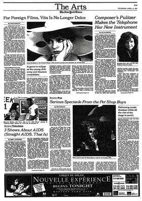 The New York Times — 3 Shows About AIDS (Straight AIDS, That Is)
Article from The New York Times dated April 11, 1991, by John J. O’Connor (The Arts section). The review examines three television programs dealing with AIDS and its representation in media. Degrassi High is highlighted through the episode “Red Blood,” which addressed AIDS awareness directly, featuring Michelle (Maureen McKay) and BLT (Dayo Ade). The article discusses how the series confronted the topic with honesty and realism, aligning with its reputation for tackling difficult adolescent issues.
Keywords: The New York Times;April 11 1991;John J. O’Connor;Degrassi High;Red Blood episode;AIDS awareness;Maureen McKay;Michelle;Dayo Ade;BLT;PBS;Canadian television;teen issues;newspaper archive