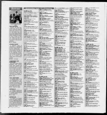 The Vancouver Sun – They’re Back: Degrassi: The Next Generation Season Three Premiere
TV listings page from The Vancouver Sun dated September 12, 2003, promoting the September 17 premiere of Degrassi: The Next Generation season three. The highlight section titled "They’re Back" features Emma (Miriam McDonald) reconnecting with her real father, alongside mentions of Amanda Stepto and Stefan Brogren. Additional listings cover other primetime programming scheduled for the evening.
Keywords: Degrassi: The Next Generation;The Vancouver Sun;2003;Miriam McDonald;Amanda Stepto;Stefan Brogren;Season 3 premiere;CTV;Canadian television;TV listings