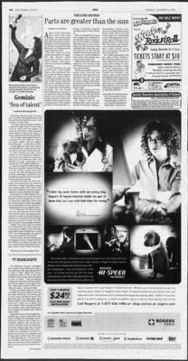 The Ottawa Citizen – Geminis: ‘Sea of talent’
Coverage from The Ottawa Citizen highlighting Canadian talent at the Gemini Awards, published October 21, 2003. Mentions Jake Epstein (Degrassi: The Next Generation) among the young actors recognized.
Keywords: Jake Epstein;Craig Manning;Degrassi;Degrassi: The Next Generation;Ottawa Citizen;Gemini Awards;Canadian television;teen drama;2003