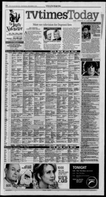 The Vancouver Sun – Must-see television for Degrassi fans
Article by Eric Kohanik published December 17, 2003 in the TVtimesToday section of The Vancouver Sun. It spotlights the enduring popularity of Degrassi: The Next Generation and previews that night’s broadcast, noting the Joey/Caitlin storyline. Cast mentioned includes Pat Mastroianni (Joey Jeremiah), Stacie Mistysyn (Caitlin Ryan), Jake Epstein (Craig Manning), Melissa McIntyre (Ashley Kerwin), and Cassie Steele (Manny Santos). The page also contains the primetime TV listings grid for that date.
Keywords: Degrassi;Degrassi: The Next Generation;The Vancouver Sun;TVtimesToday;2003;Eric Kohanik;Pat Mastroianni;Stacie Mistysyn;Jake Epstein;Melissa McIntyre;Cassie Steele;Joey Jeremiah;Caitlin Ryan;Craig Manning;Ashley Kerwin;Manny Santos;Canadia