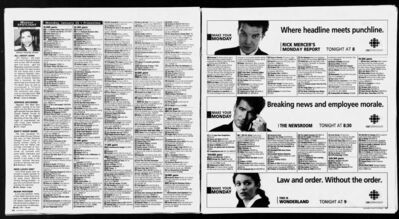 Ottawa Citizen – Serious Decisions on Degrassi: The Next Generation
TV listings from the Ottawa Citizen (Jan 24, 2004) for January 26 primetime programming. Highlights Degrassi: The Next Generation beginning a two-part storyline where Manny (Cassie Steele) is faced with one of the biggest decisions of her life, after a night of regret with Craig (Jake Epstein), leading to a pregnancy scare.
Keywords: Degrassi;Degrassi: The Next Generation;2004;Ottawa Citizen;Serious Decisions;Manny Santos;Cassie Steele;Craig Manning;Jake Epstein;Ashley Kerwin;pregnancy storyline;Canadian television;CTV;teen drama