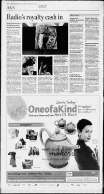 The Toronto Star – Spotlight: Linda Schuyler Honored with Order of Canada
A Spotlight blurb in The Toronto Star (Nov 23, 2006) noting that Linda Schuyler, co-creator of Degrassi, was honored with the Order of Canada for her contributions to Canadian television.
Keywords: The Toronto Star;2006;Degrassi;Linda Schuyler;Order of Canada;Toronto;Ontario;Canadian television;award;honor;press clipping