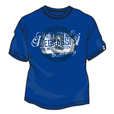 Official Product Mock-Up – Property of Degrassi Tee (2007)
Royal blue cotton tee sold through the 2007 Degrassi Online Store. Features the "Property of Degrassi: The Next Generation" crest graphic.
Original web price: $19.99 CAD (regular $24.95 CAD).
Keywords: mockup;product shot;Property of Degrassi;t-shirt;official merchandise;2007;Bruzer;online store;Epitome