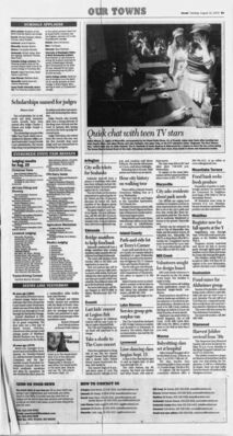 Quick Chat with Teen TV Stars – The Herald (August 31, 2004)
Newspaper coverage from The Herald (Everett, Washington) dated August 31, 2004, featuring Cassie Steele and Jake Goldsbie meeting fans at Alderwood Mall in Lynnwood, Washington. The article, titled “Quick chat with teen TV stars,” documents their Degrassi promotional mall appearance that took place on Saturday, August 28, 2004, and includes a photo from the event.
Keywords: Degrassi;Degrassi The Next Generation;Cassie Steele;Jake Goldsbie;Manny Santos;Toby Isaacs;The Herald;Everett Herald;Alderwood Mall;Lynnwood Washington;Seattle area;mall tour;meet and greet;2004;The N;TeenNick;newspaper;press coverage;Qu