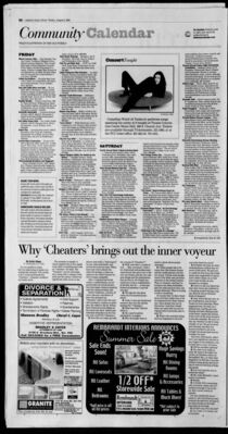 Community Calendar Listing – Tucson Mall “Scene Back-to-School Event” – Arizona Daily Star (August 6, 2004)
Community Calendar page from the Arizona Daily Star dated August 6, 2004 listing the “Scene Back-to-School Event” at Tucson Mall. This listing documents the official local promotion for The N’s Degrassi Scene Tour stop in Tucson, which featured appearances by Degrassi: The Next Generation cast members Aubrey Graham (Jimmy Brooks) and Cassie Steele (Manny Santos) on August 7, 2004.
Keywords: Degrassi;Degrassi The Next Generation;Arizona Daily Star;Tucson Arizona;August 6 2004;Tucson Mall;Community Calendar;Scene Back to School Event;Scene Tour;The N;TeenNick;Aubrey Graham;Cassie Steele;Jimmy Brooks;Manny Santos;mall appearance