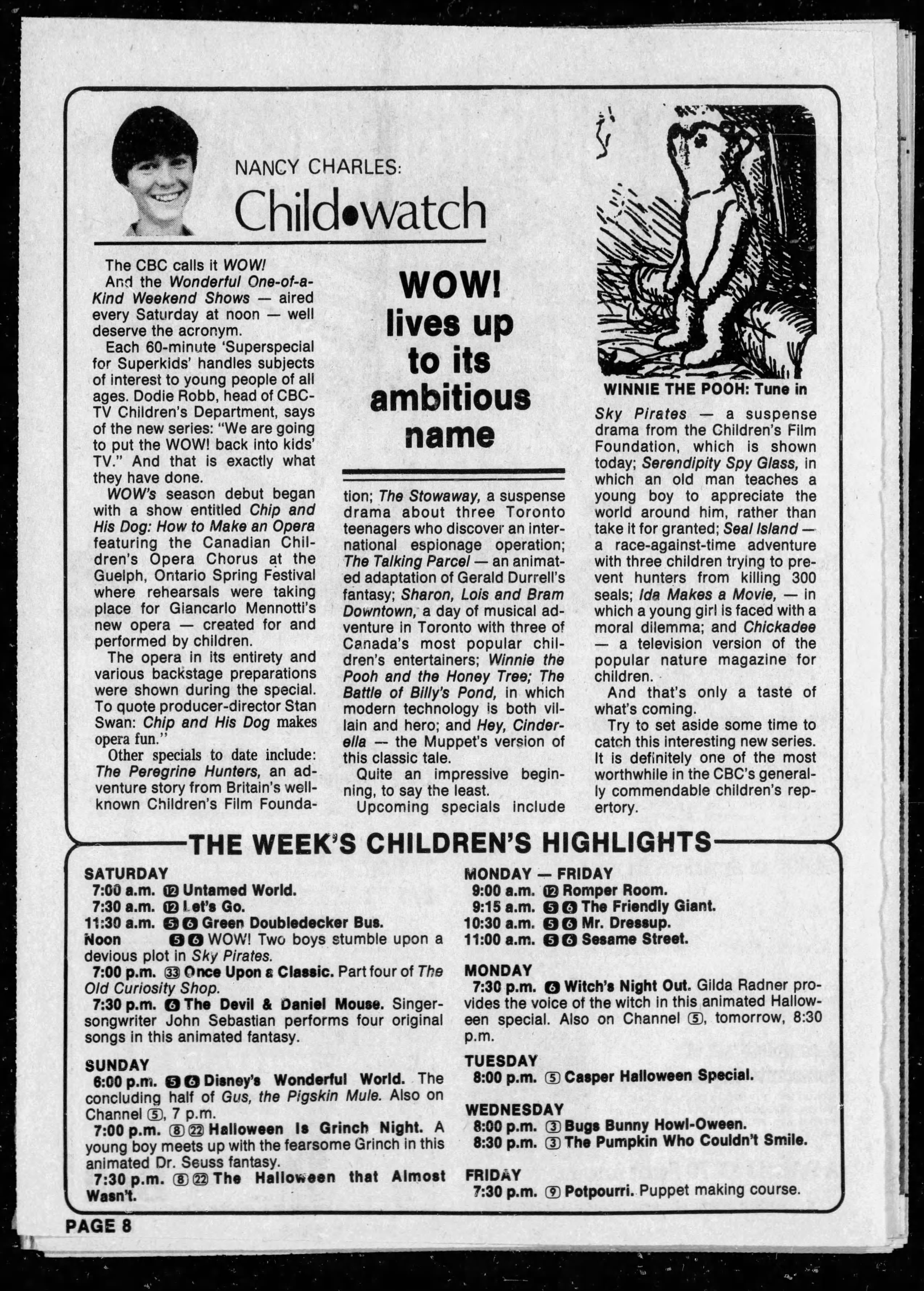 1000094099 Toronto Star: Nancy Charles: Childwatch - WOW! lives up to its ambitious name (1979)
