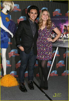 Adamo Ruggiero and Lauren Collins at the “Degrassi Goes Hollywood” Launch
Adamo Ruggiero and Lauren Collins pose together during the “Degrassi Goes Hollywood” promotional launch at Planet Hollywood in New York City on August 12, 2009. Photo originally published by Just Jared Jr.
Keywords: Adamo Ruggiero;Lauren Collins;Marco Del Rossi;Paige Michalchuk;Degrassi;Degrassi Goes Hollywood;Planet Hollywood;New York City;August 12 2009;promotional appearance;Just Jared Jr
