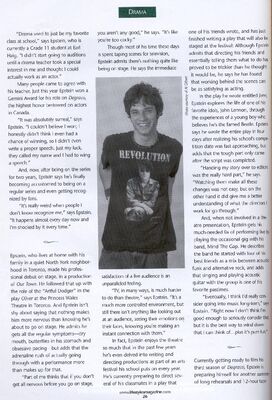 Jake Epstein Discusses Degrassi and His Acting Career
Jake Epstein discusses his experiences playing Craig Manning on Degrassi: The Next Generation, his acting career, and adjusting to increased recognition in the continuation of Lifestyles Magazine’s feature on the young actor. November 2004.
Keywords: Jake Epstein;Craig Manning;Degrassi;Degrassi The Next Generation;Degrassi TNG;Lifestyles Magazine;The Next Generation;November 2004;2004;magazine;magazine article;magazine cover;cover story;feature article;interview;press;press archive;Ca