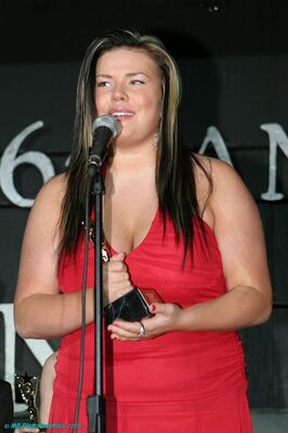 Christina Schmidt at the 26th Annual Young Artist Awards – April 30, 2005
Christina Schmidt accepts an award during the 26th Annual Young Artist Awards at the Sportsmen’s Lodge in Studio City, California on April 30, 2005.
Keywords: Christina Schmidt;Young Artist Awards;Sportsmen's Lodge;Studio City;Degrassi;2005